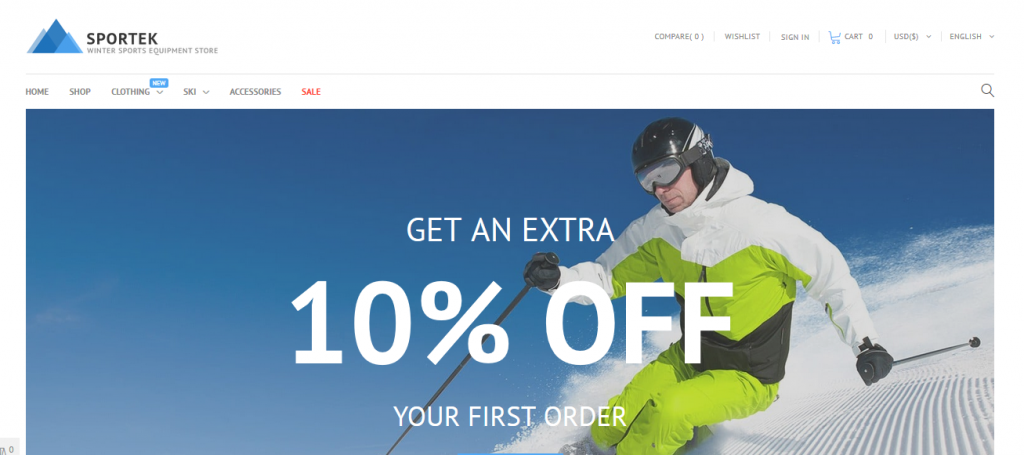 Sportek Free PrestaShop Theme