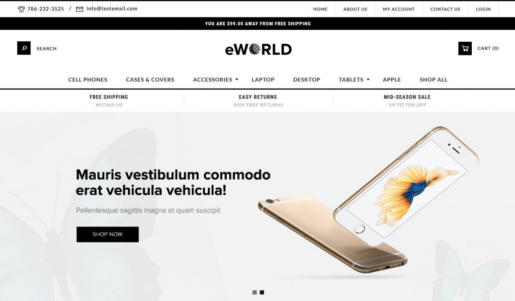 e World Premium 3dcart theme