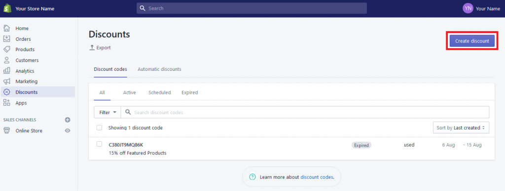 How to Create Discount Code in Your Shopify Store