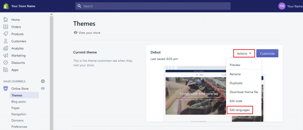 How to Change The Language for Your Theme on Shopify
