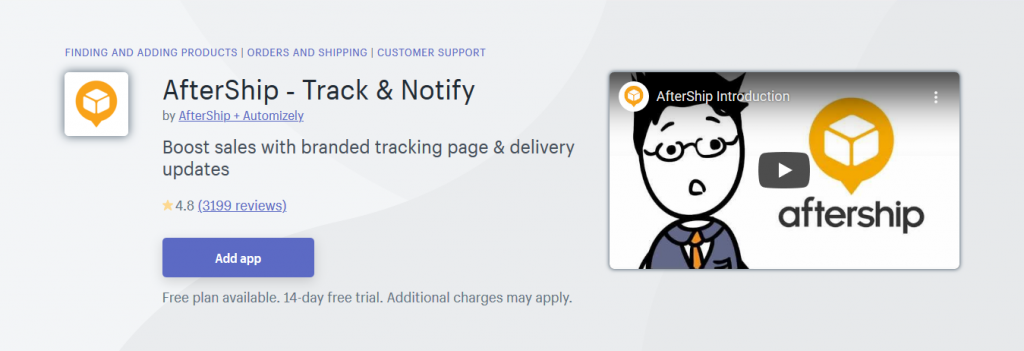 AfterShip Free Shopify App