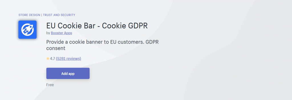 EU Cookie Bar Free Shopify App