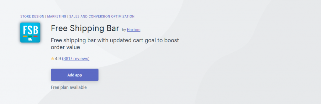 Free Shipping Bar Free Shopify App