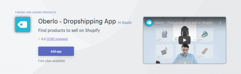 Oberlo Free Shopify App
