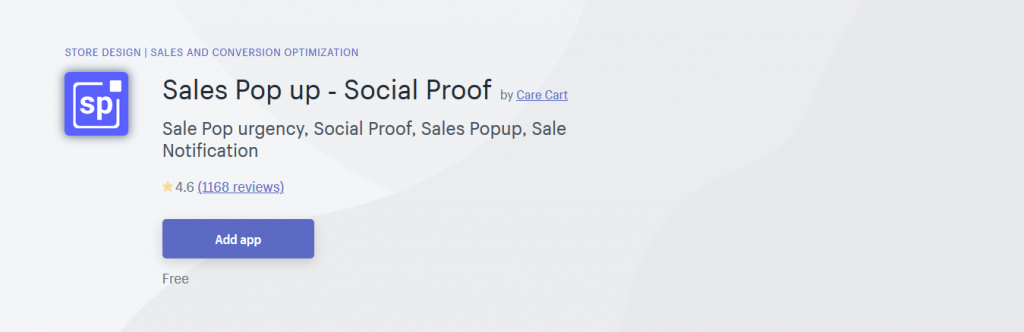 Sales Pop up Free Shopify App