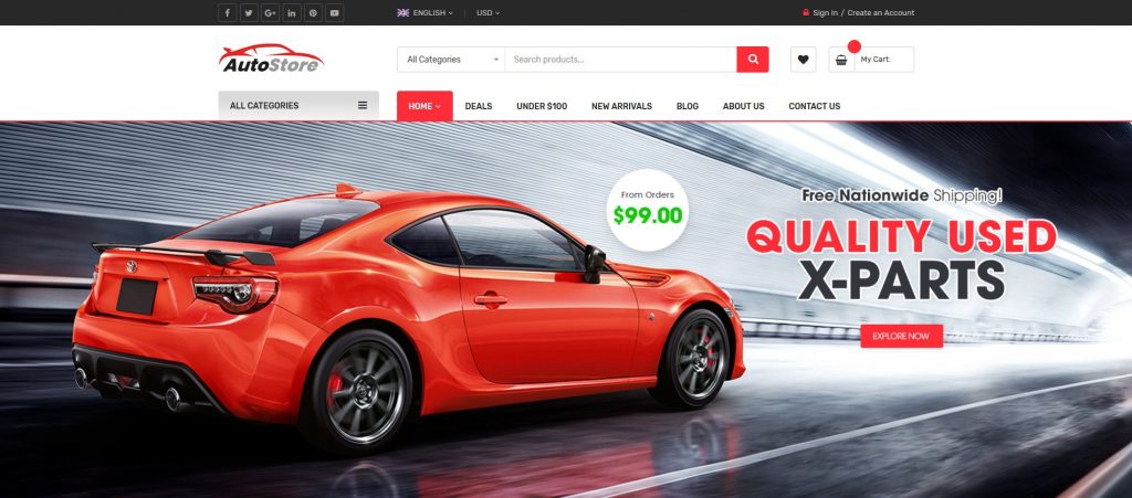 Best Auto Parts Store Magento 2 Themes