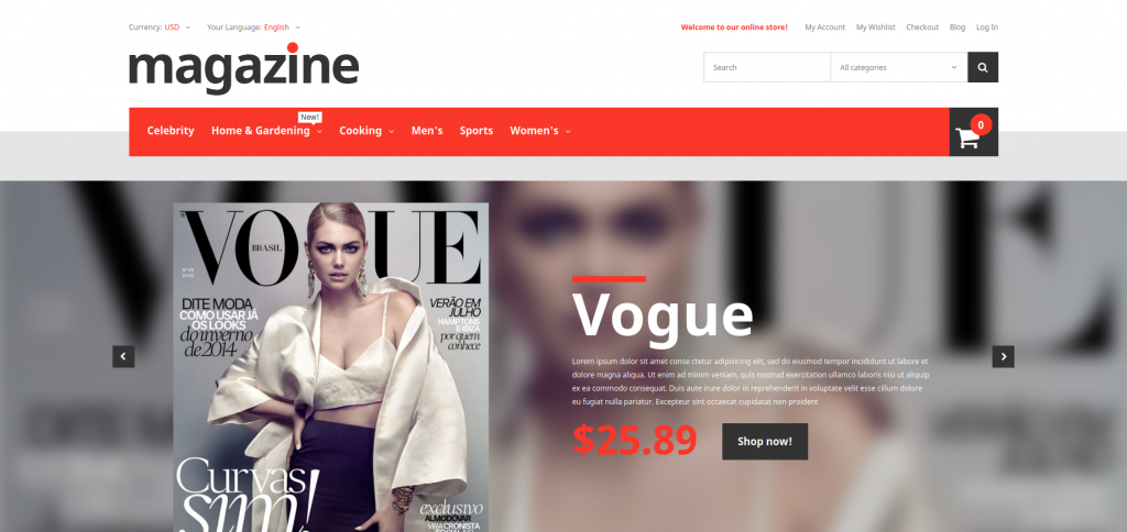 Magazine Store Magento Theme