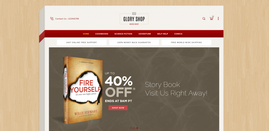 Glory Shop - Books & Entertainment Magento 2 Theme