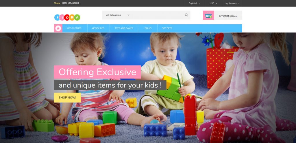 Fiora - Kids and Toys Store Magento 2 Themes