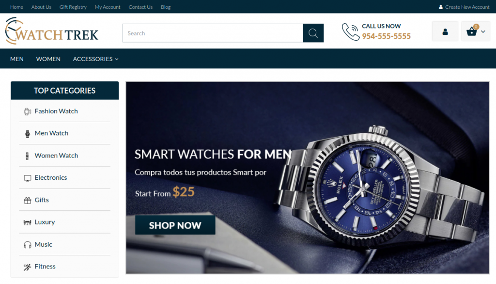 WatchTrek - Fashion and Accessories 3dCart Themes