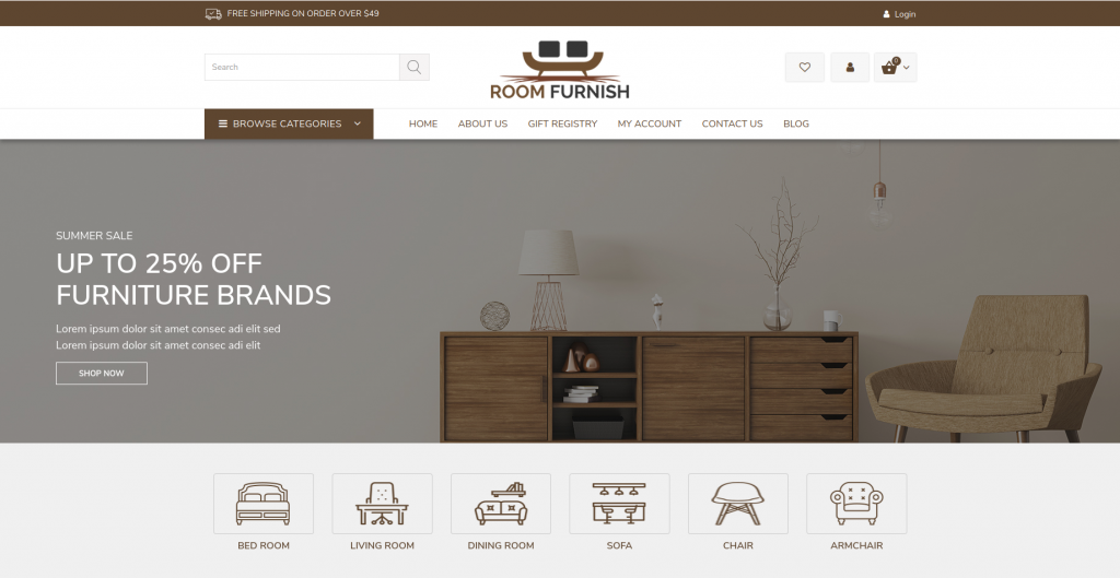 Room Furnish 3dcart Theme
