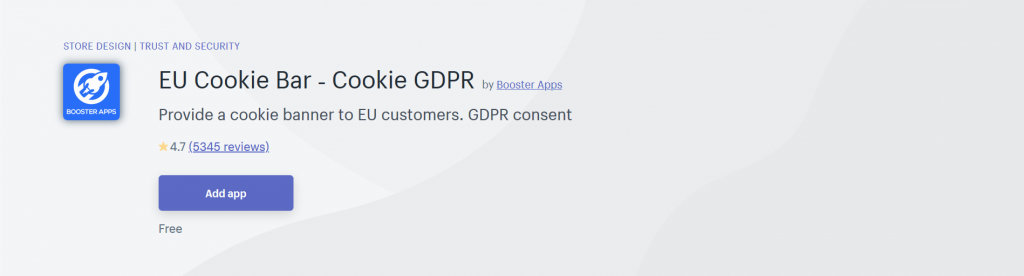 EU Cookie Bar - Trust And Security Shopify App