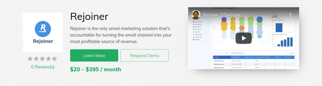 Rejoiner - E-mail Marketing 3dcart App