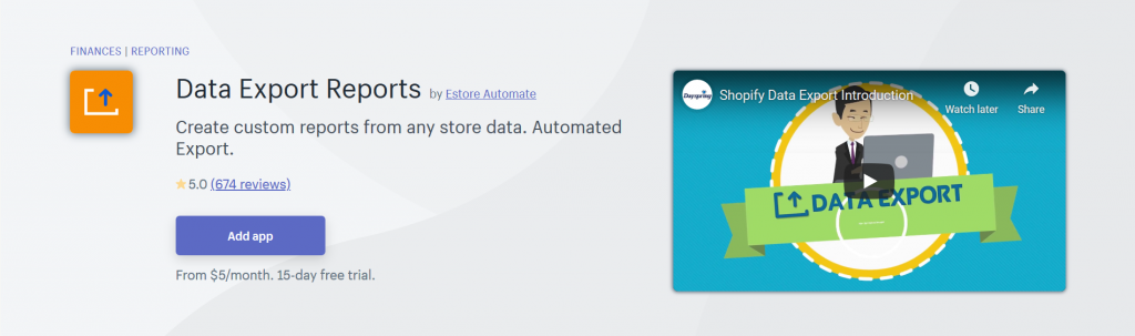 Data Export Reports - Reporting Shopify App