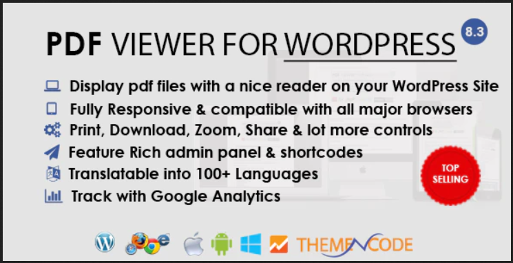 PDF viewer - Media Elementor WordPress Plugin