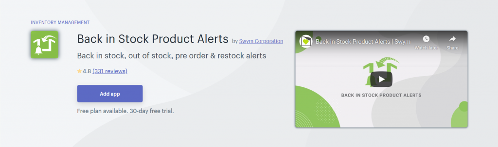 Back in Stock Product Alerts