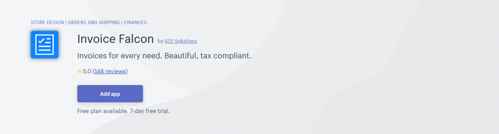Invoice Falcon - Finances Shopify App
