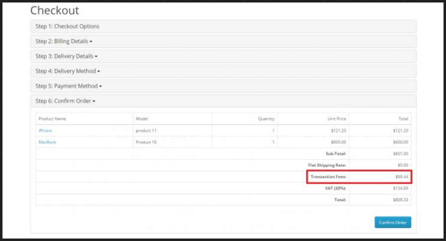 Multi Payment Fee - Order Totals OpenCart Extension