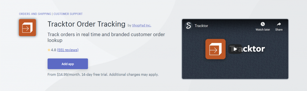 Tracktor Order Tracking