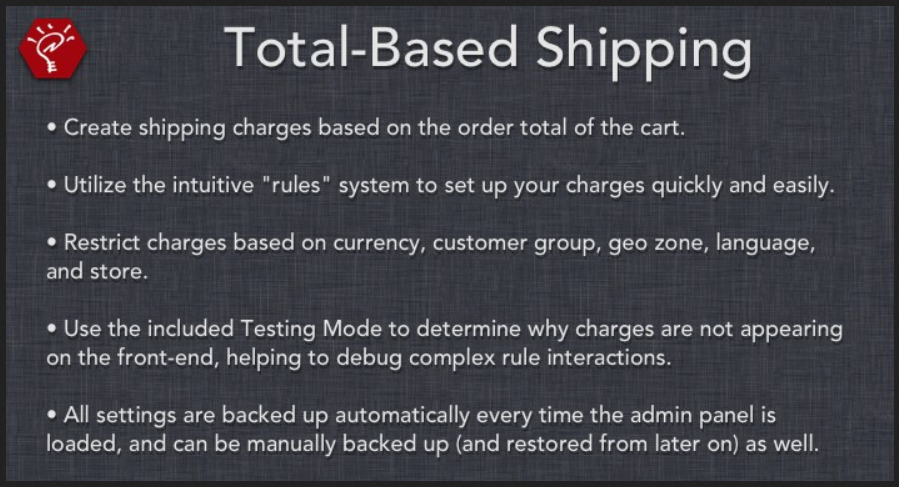 Total-Based Shipping