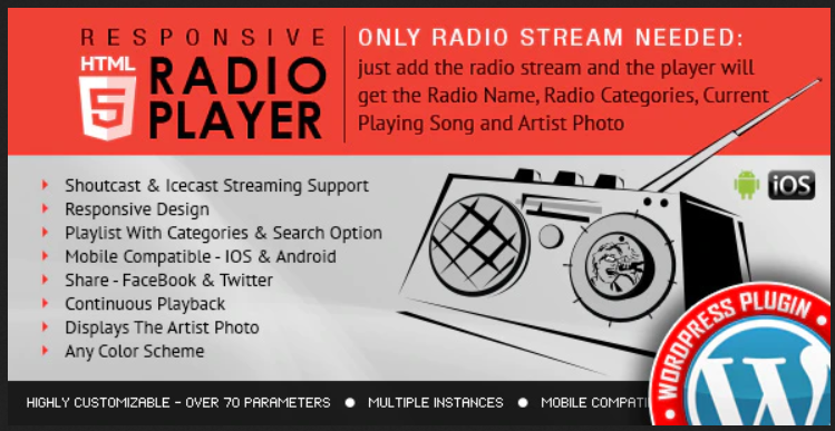 Radio Player Shoutcast & Icecast WordPress Plugin