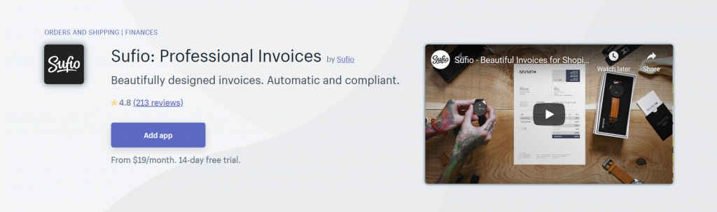 Sufio: Professional Invoices