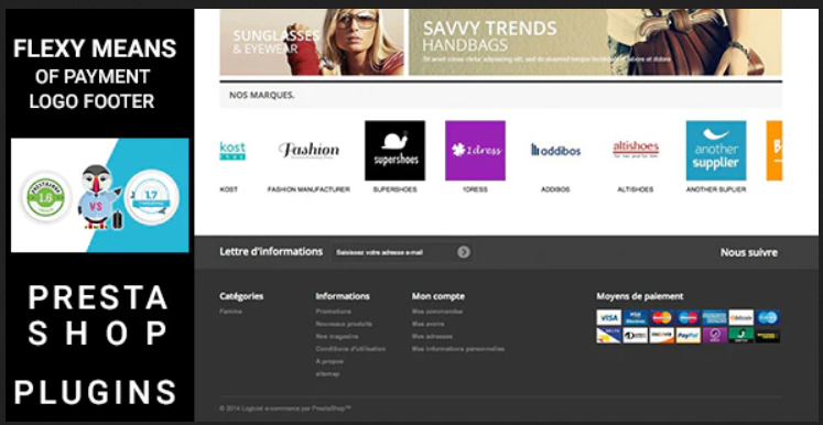 Flexy means of payment logo footer for PrestaShop