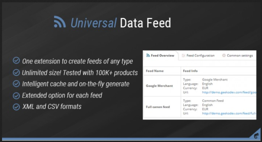 Universal Data Feed - Product Feeds OpenCart Extension