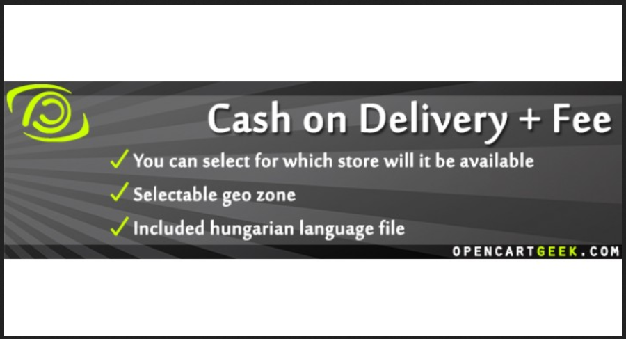 Cash on Delivery + Fee OpenCart Extension