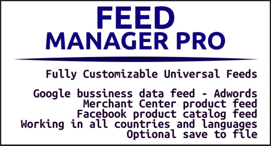 Feed Manager Pro - Product Feeds OpenCart Extension