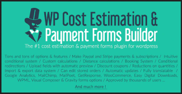 WP Cost Estimation & Payment Forms Builder WordPress Plugin