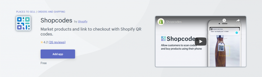 Shopcodes Shopify App