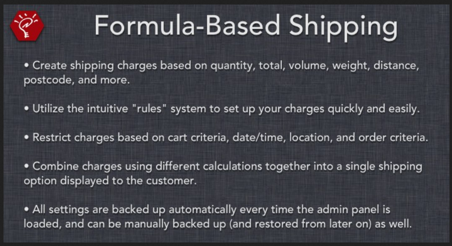 Formula-Based Shipping OpenCart Extension