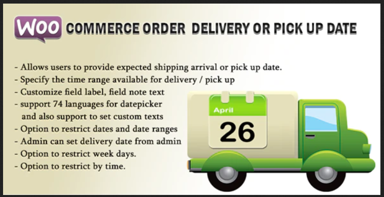 WooCommerce Order Delivery Or Pick Up Date