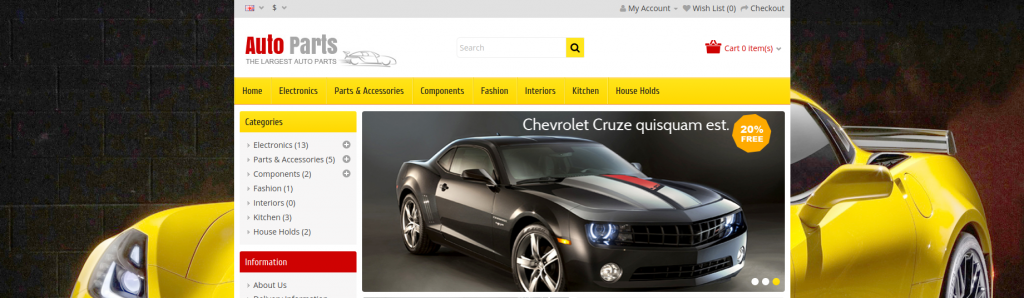 Auto Parts - Autoparts OpenCart Theme