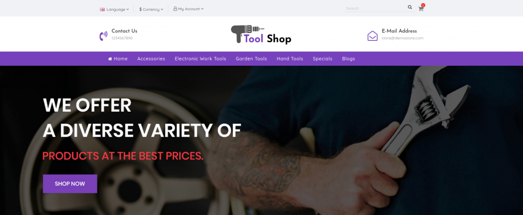 Tool Shop OpenCart Theme