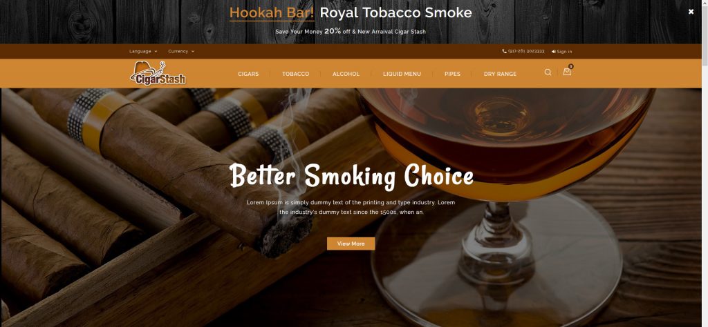 CigarStash Store PrestaShop Theme