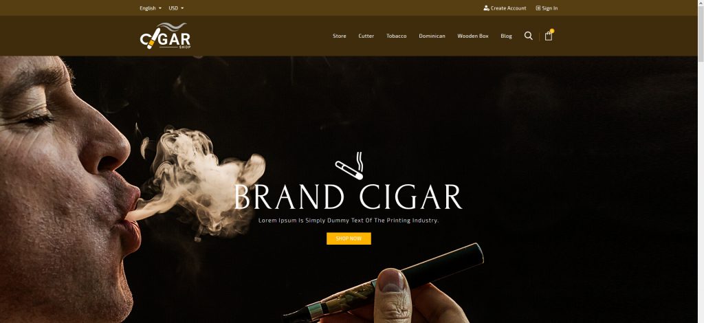 Cigar Drink & Tobacco PrestaShop Theme