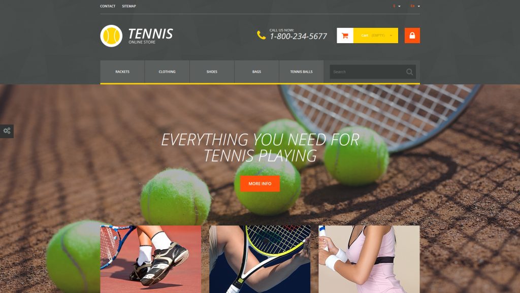 Tennis Accessories PrestaShop Theme