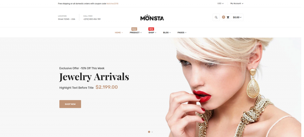 Monsta - Jewelry Shopify Theme