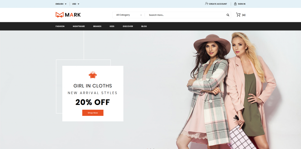 Mark Fashion and Shoes Store PrestaShop Theme