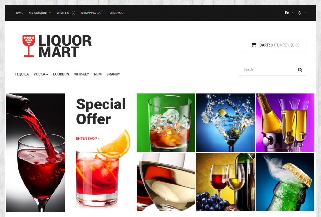 Liquor Mart OpenCart Theme