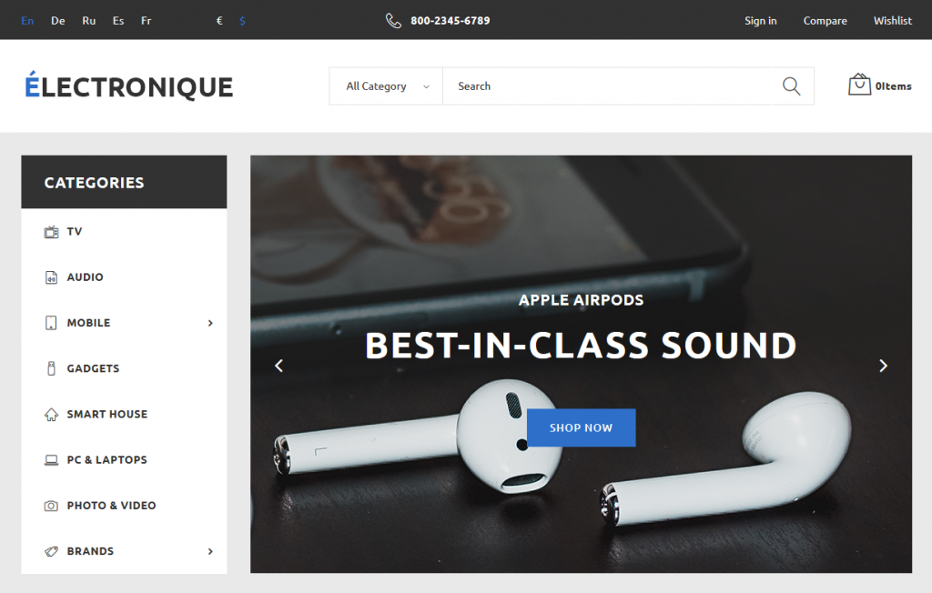 Electronique - Electronics Store PrestaShop Theme