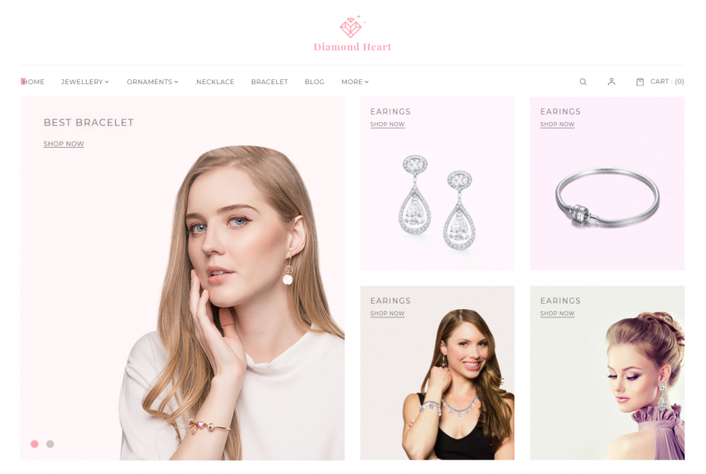 Diamond Heart Jewelry Store PrestaShop Theme