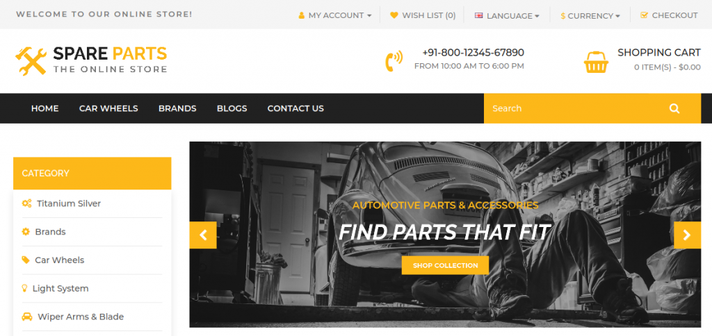 Spare Parts OpenCart Theme