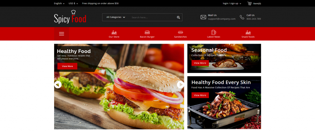 Spicy Food PrestaShop Theme