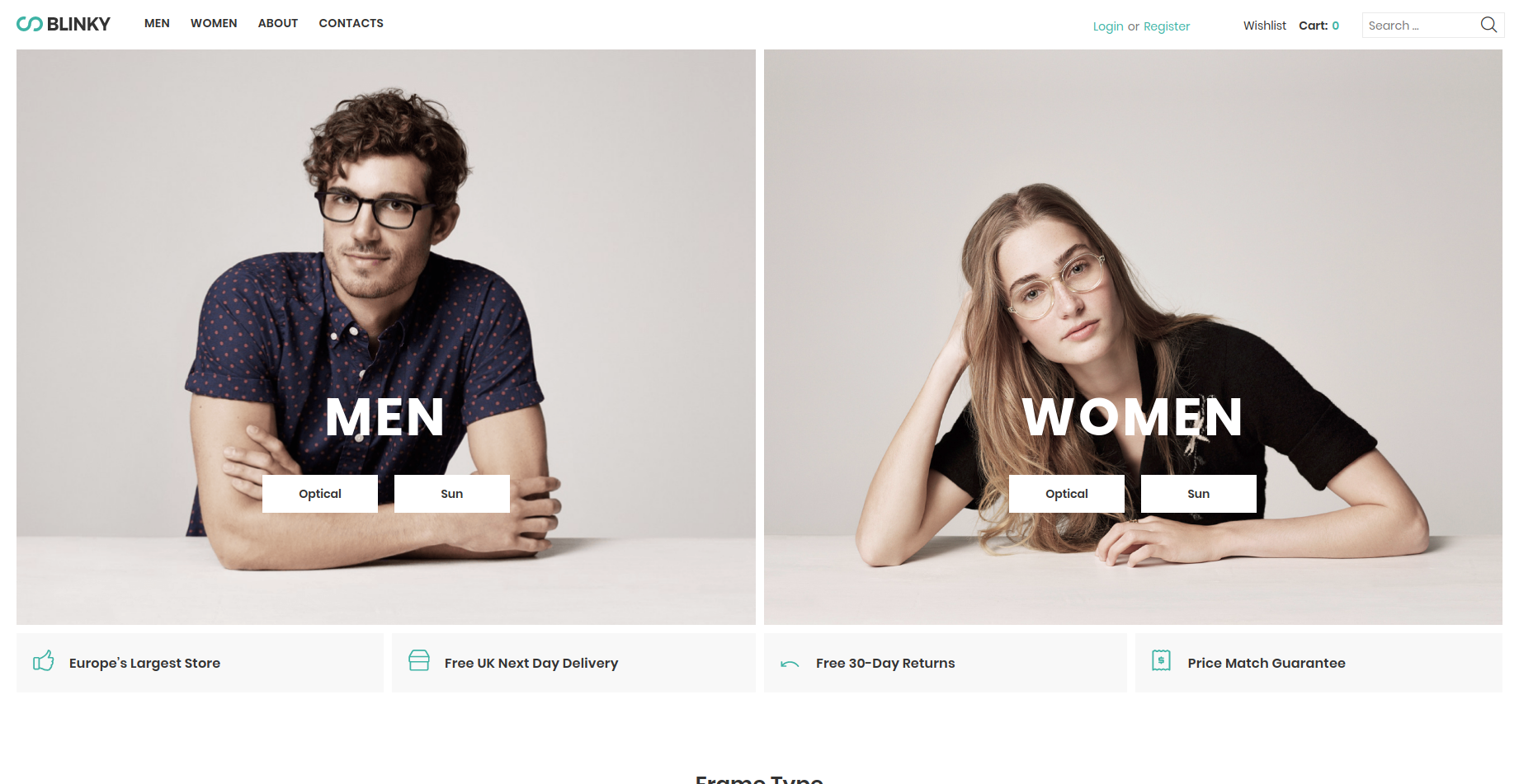 Blinky - Glasses Store ECommerce Minimal Elementor WooCommerce Theme