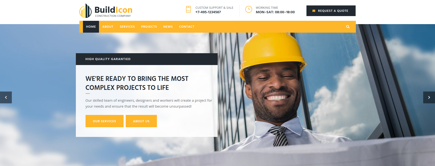 BuildIcon - Construction Company WordPress Theme