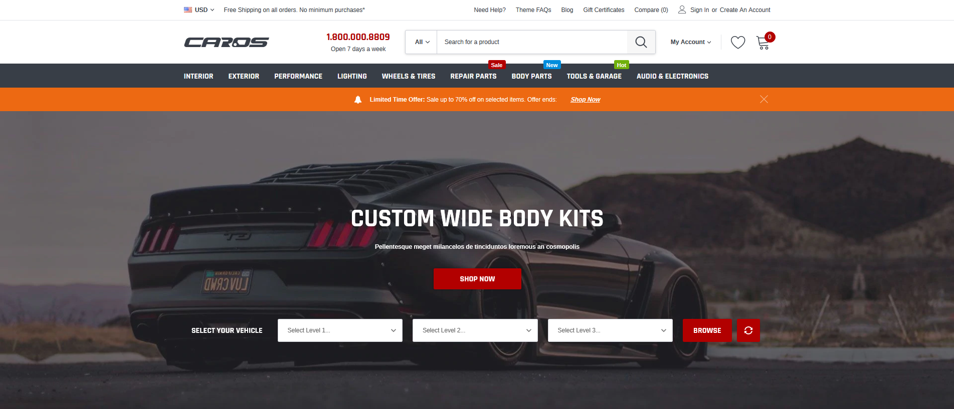 Caros – Cars & Auto Parts Automotive BigCommerce Theme