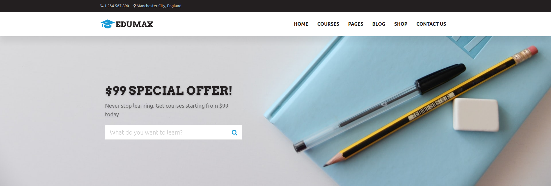 Edumax - Education Univeristy & Online Courses. WordPress Theme